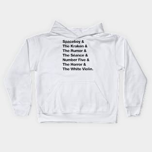 The Umbrella Academy Character Names Version 2 - Black Kids Hoodie